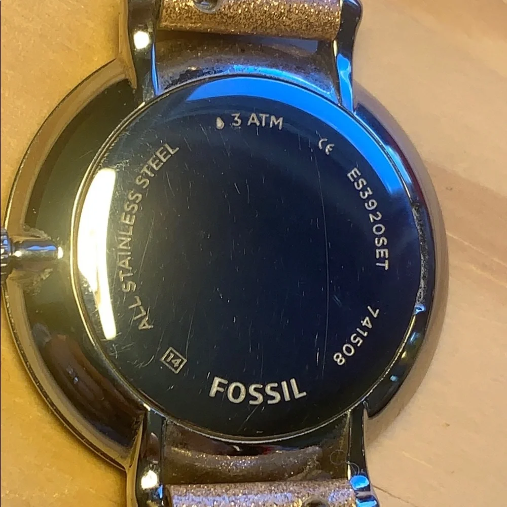 Fossil es3920set date watch leather band classic